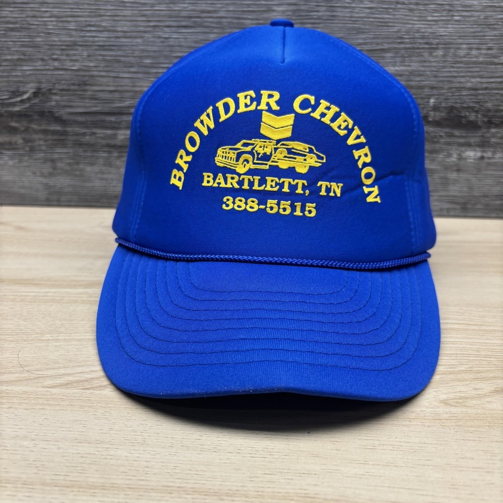 Browder Chevron Hat Cap Snap Back Blue Advertising Trucker Bartlett TN Mens